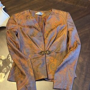 Etro Multicolor Paisley Blazer with Embellished Closure